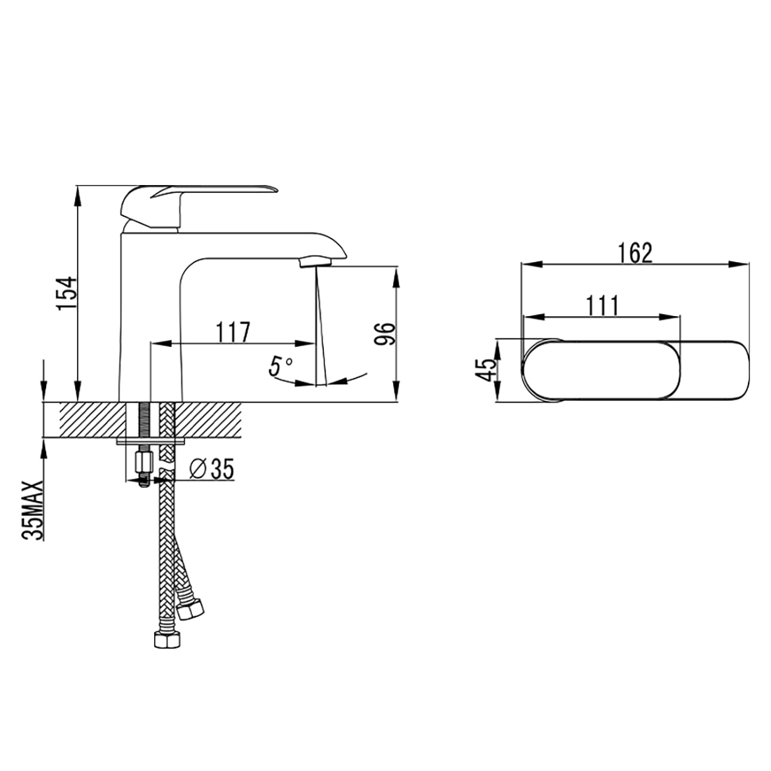 Ikon Kara Basin Mixer Brushed Nickel