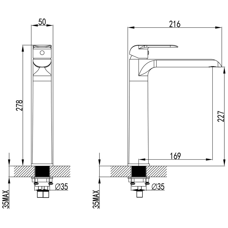 Ikon Kara High Rise Basin Mixer Brushed Nickel