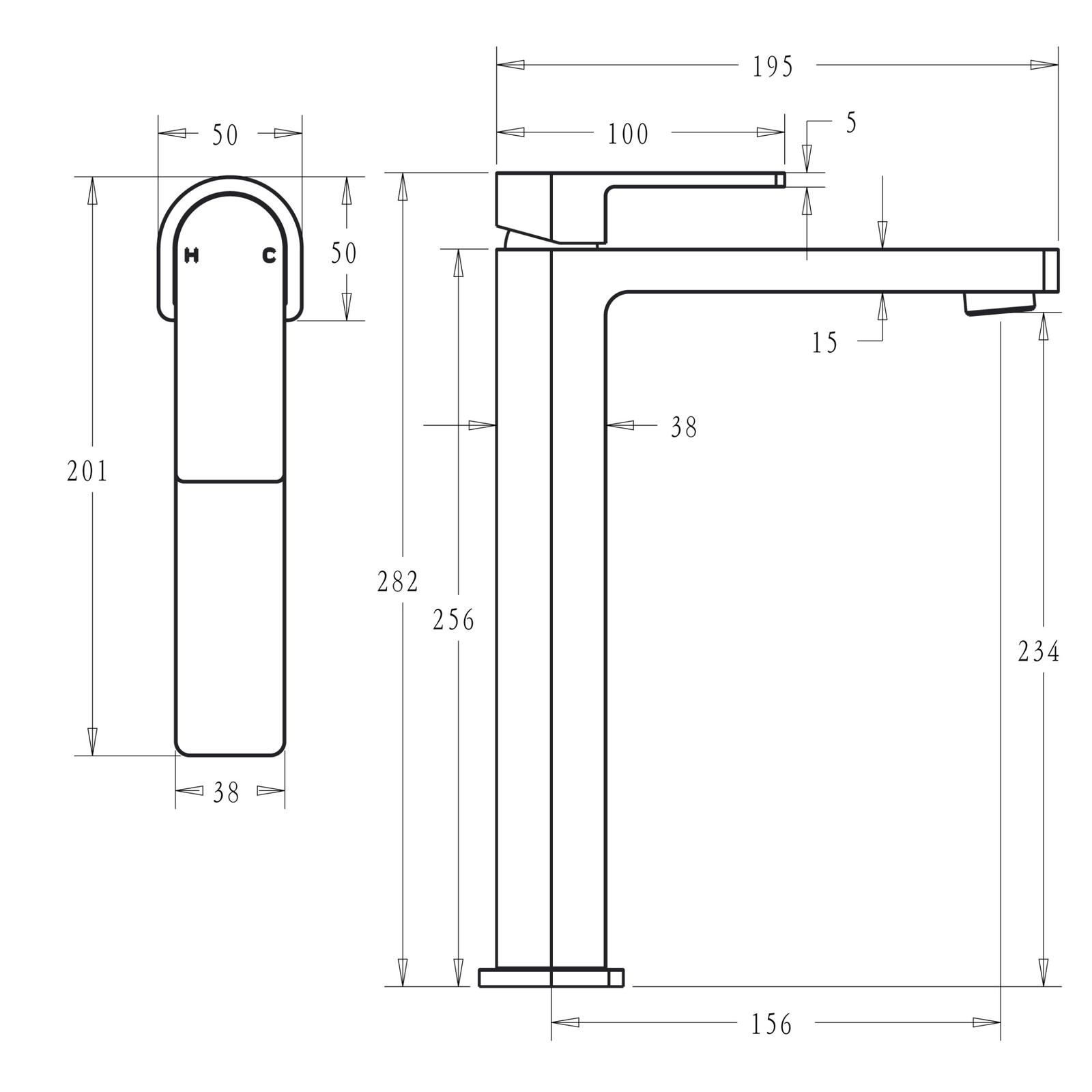 Ikon Flores High Rise Basin Mixer