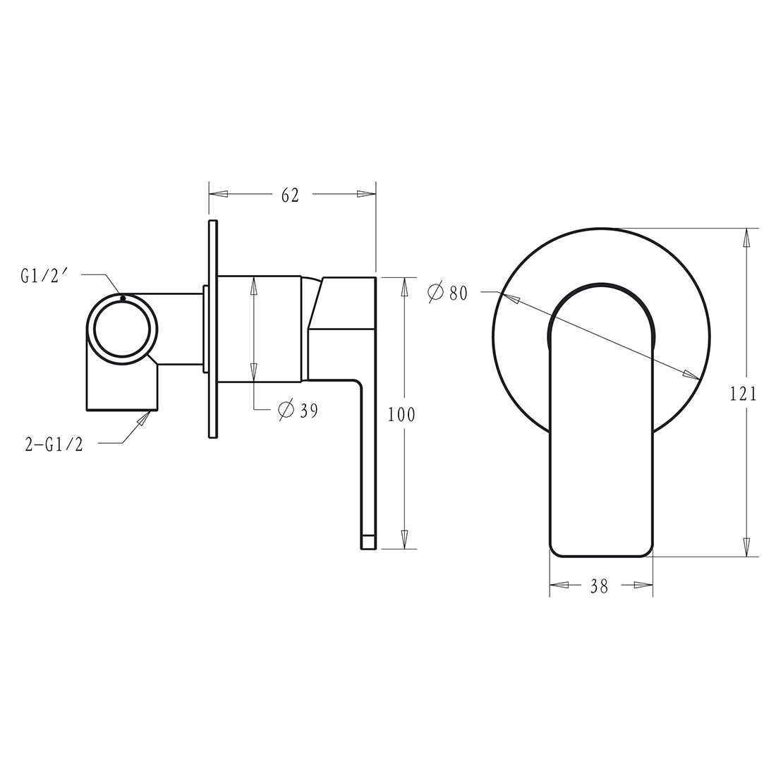 Ikon Flores Wall Mixer Brushed Nickel