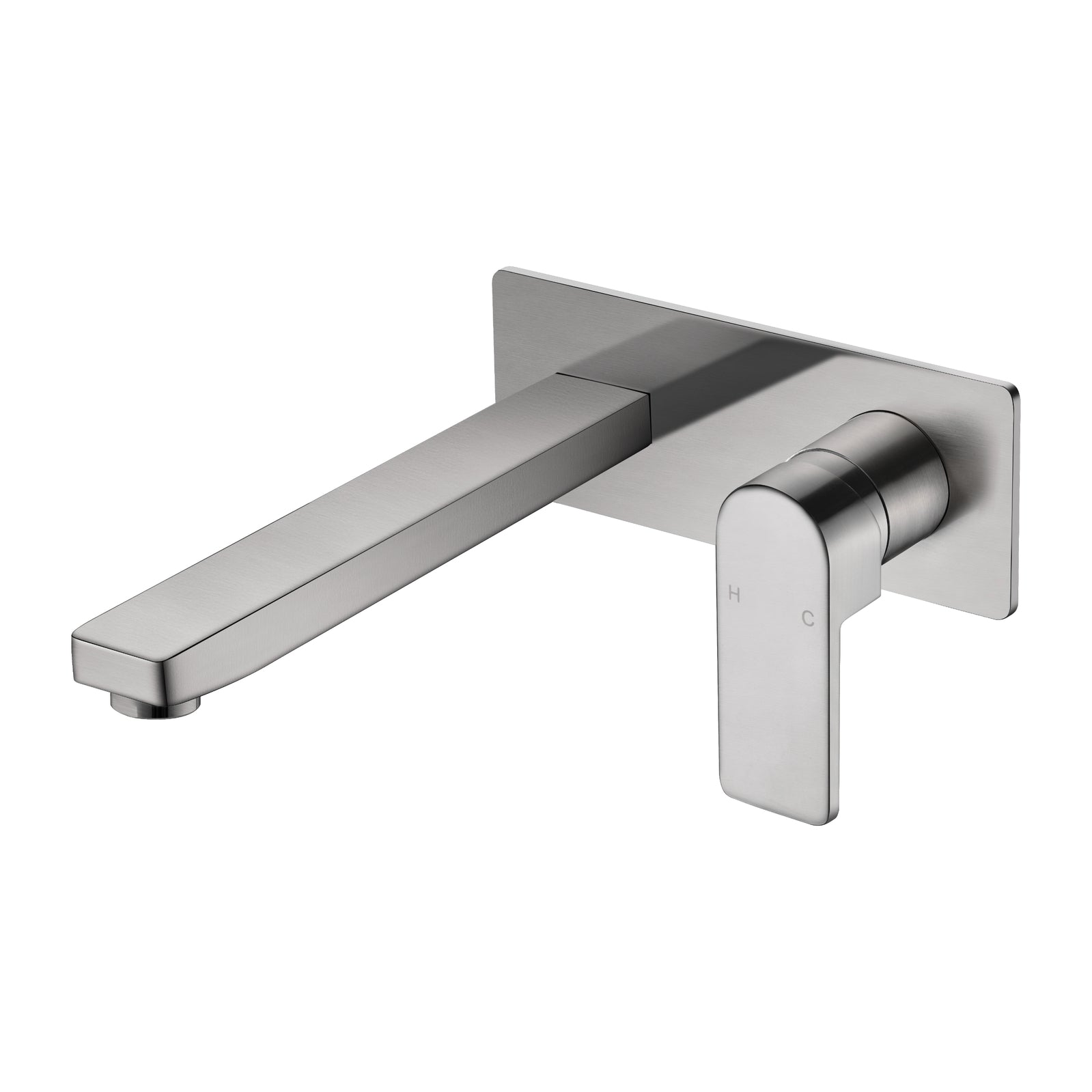 Ikon Flores Wall Basin Mixer with Spout Brushed Nickel