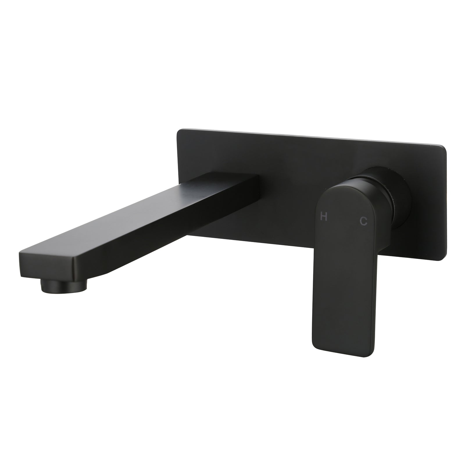 Ikon Flores Wall Basin Mixer With Spout Matte Black