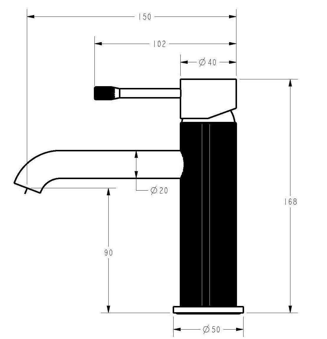 Ikon Linie Basin Mixer Gun Metal