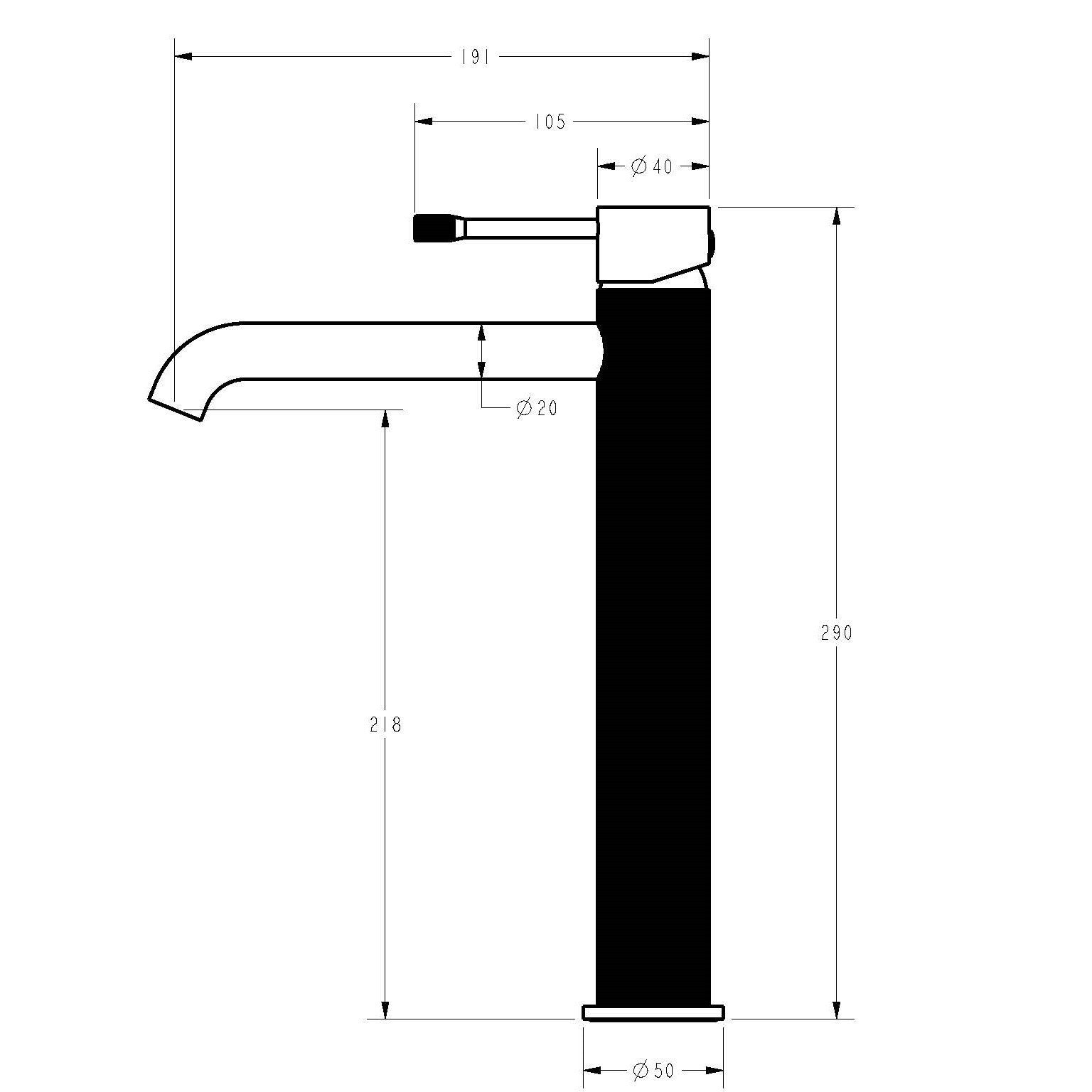 Ikon Linie High Rise Basin Mixer Gun Metal