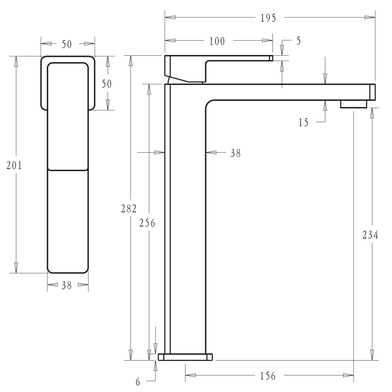 Ikon Ceram High Rise Basin Mixer Brushed Nickel