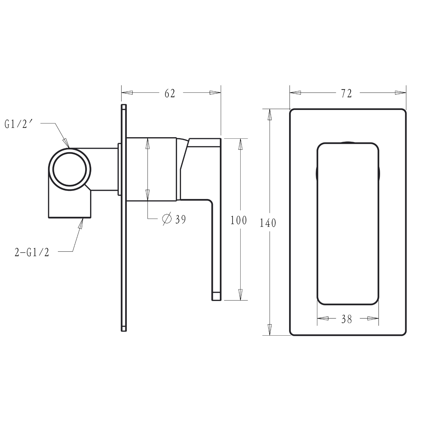 Ikon Ceram Wall Mixer Brushed Nickel