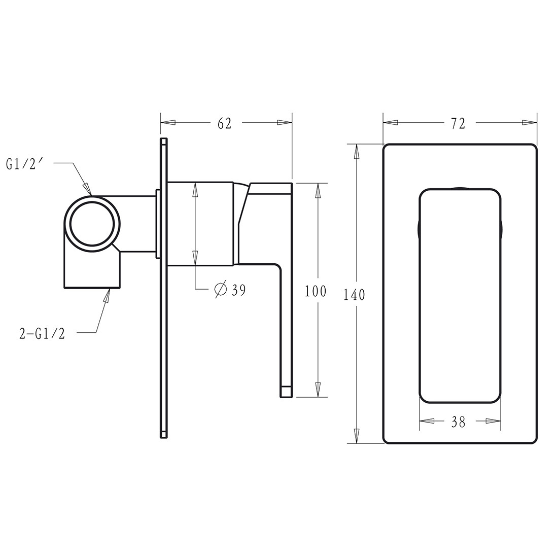 Ikon Ceram Wall Mixer Chrome