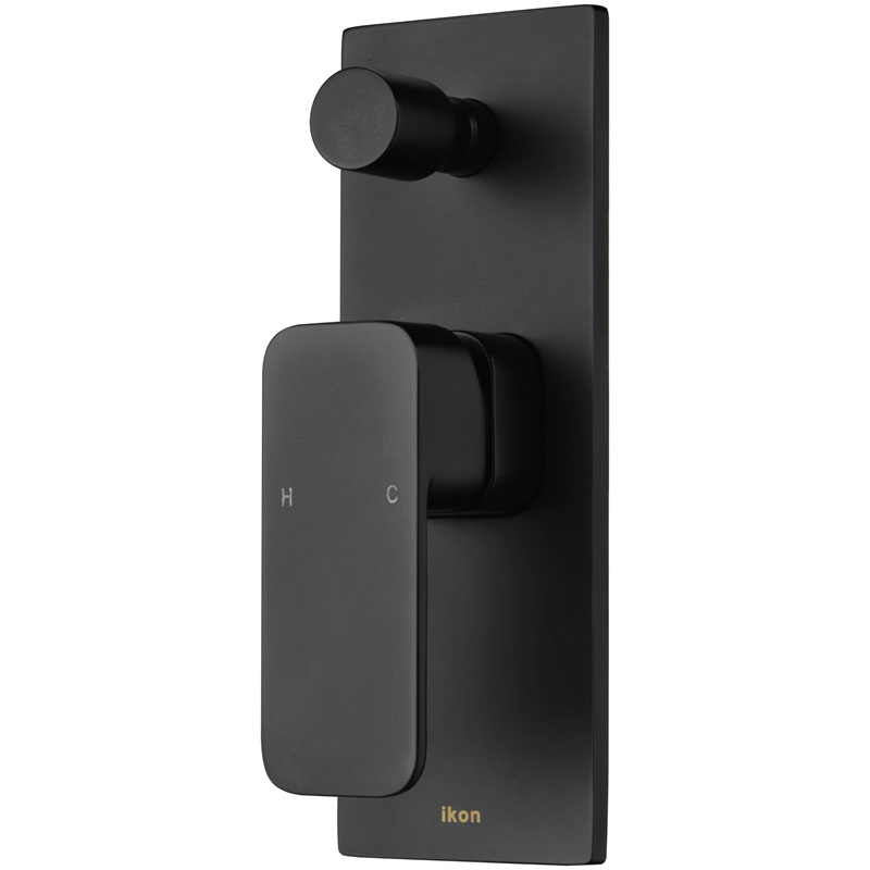 Ikon Seto Wall Mixer with Diverter Matte Black