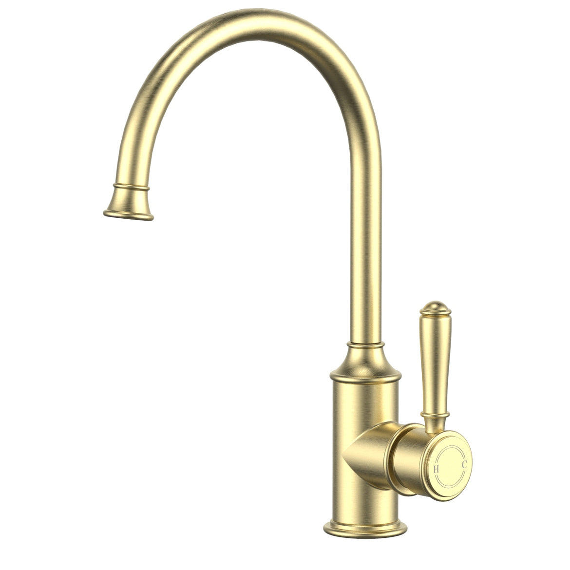 Ikon Clasico Gooseneck Sink Mixer Brushed Gold