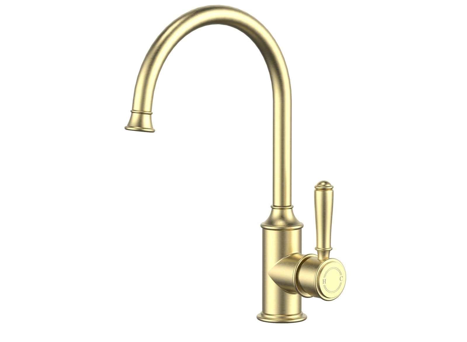 Ikon Clasico Gooseneck Sink Mixer Brushed Gold