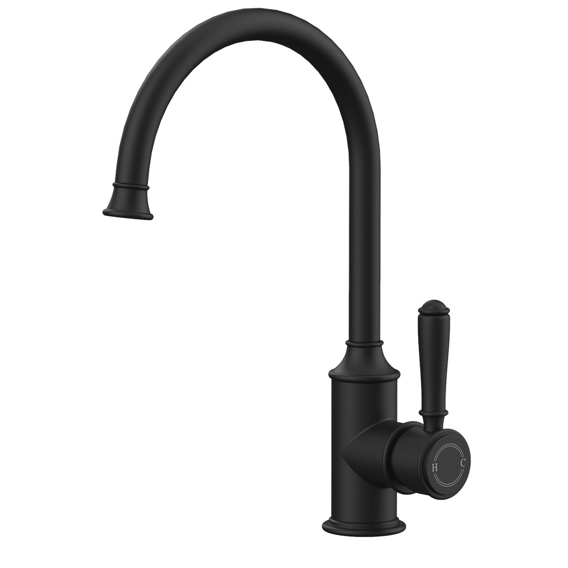 Ikon Clasico Gooseneck Sink Mixer Matte Black