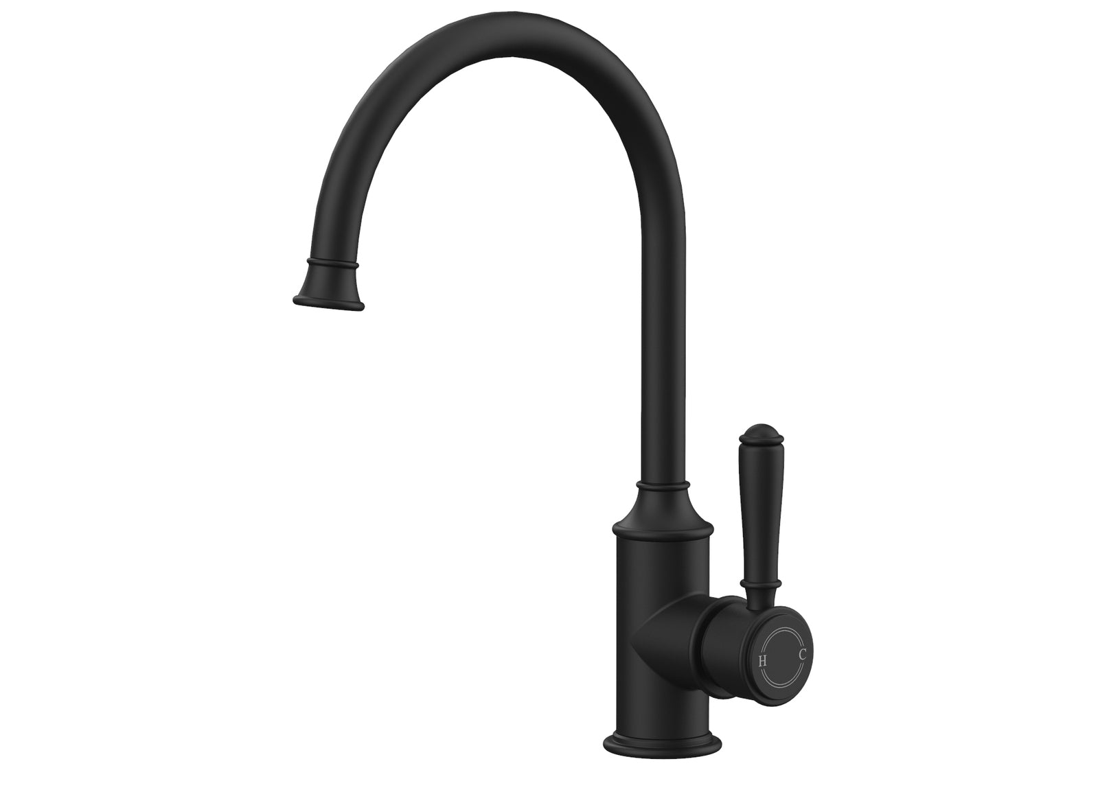 Ikon Clasico Gooseneck Sink Mixer Matte Black