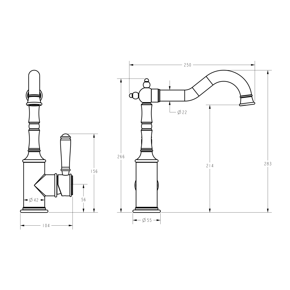 Ikon Clasico Sink Mixer Brushed Nickel