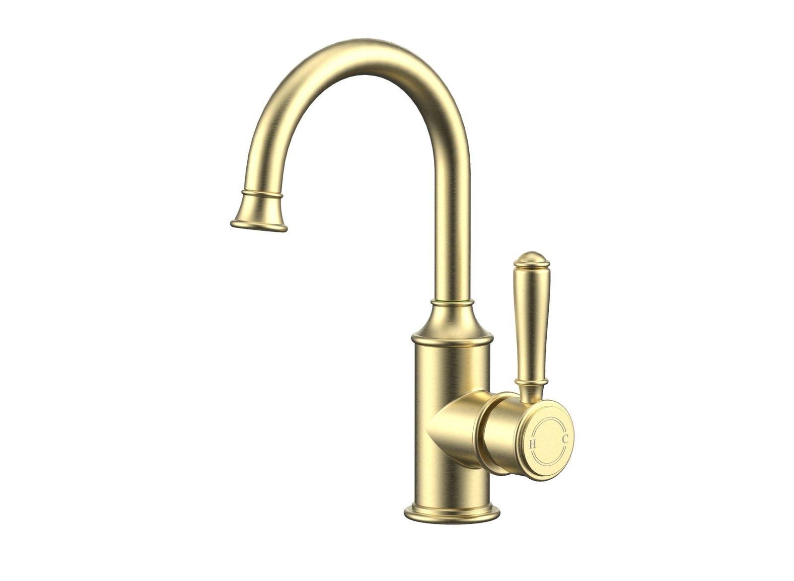 Ikon Clasico Gooseneck Basin Mixer Brushed Gold