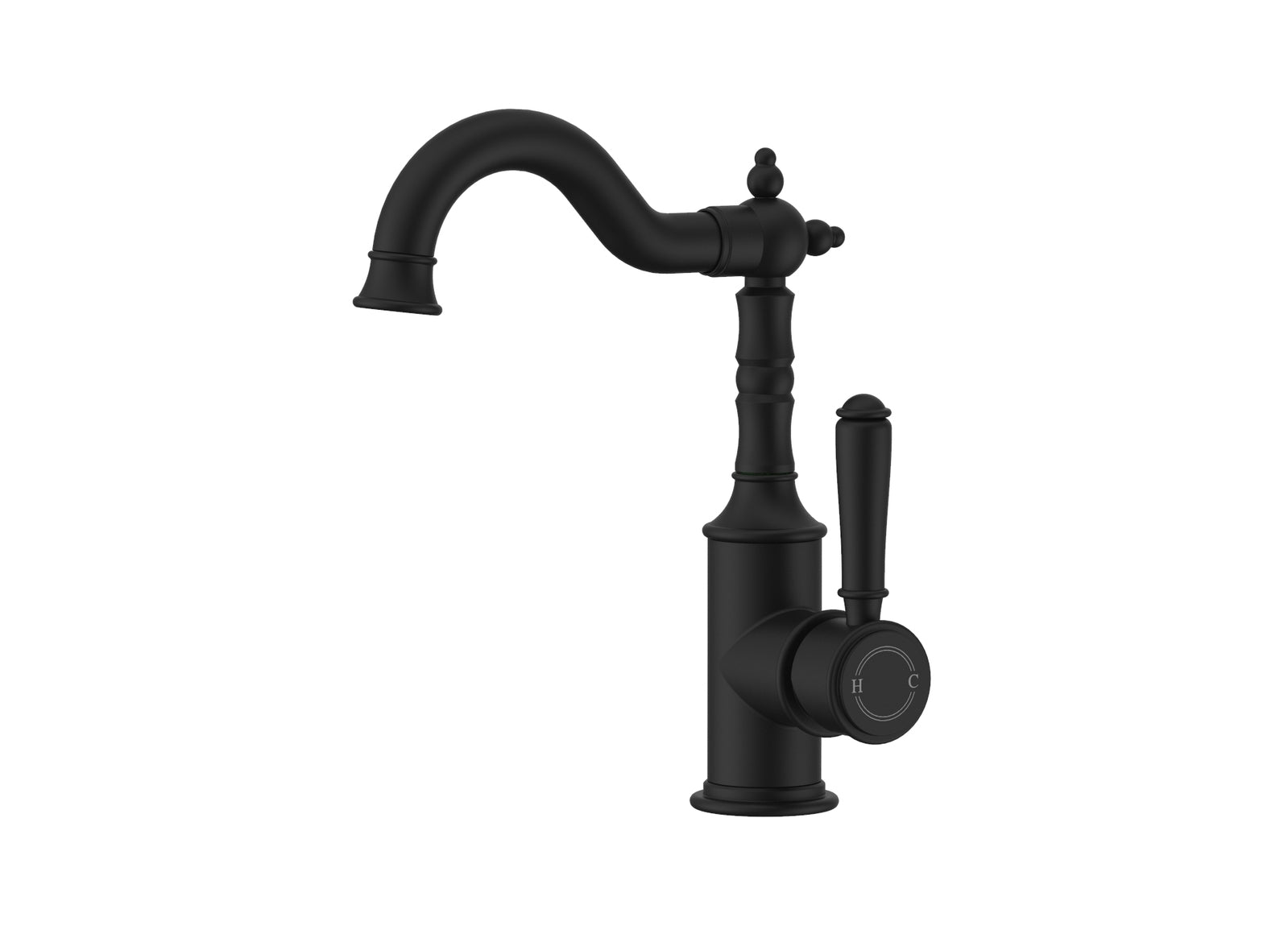 Ikon Clasico Basin Mixer Matte Black