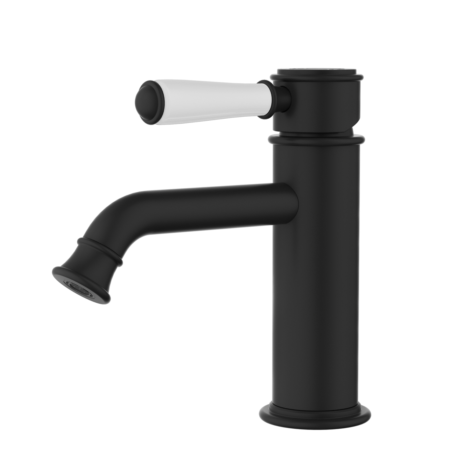 Ikon Clasico Basin Mixer Ceramic Handle Matte Black