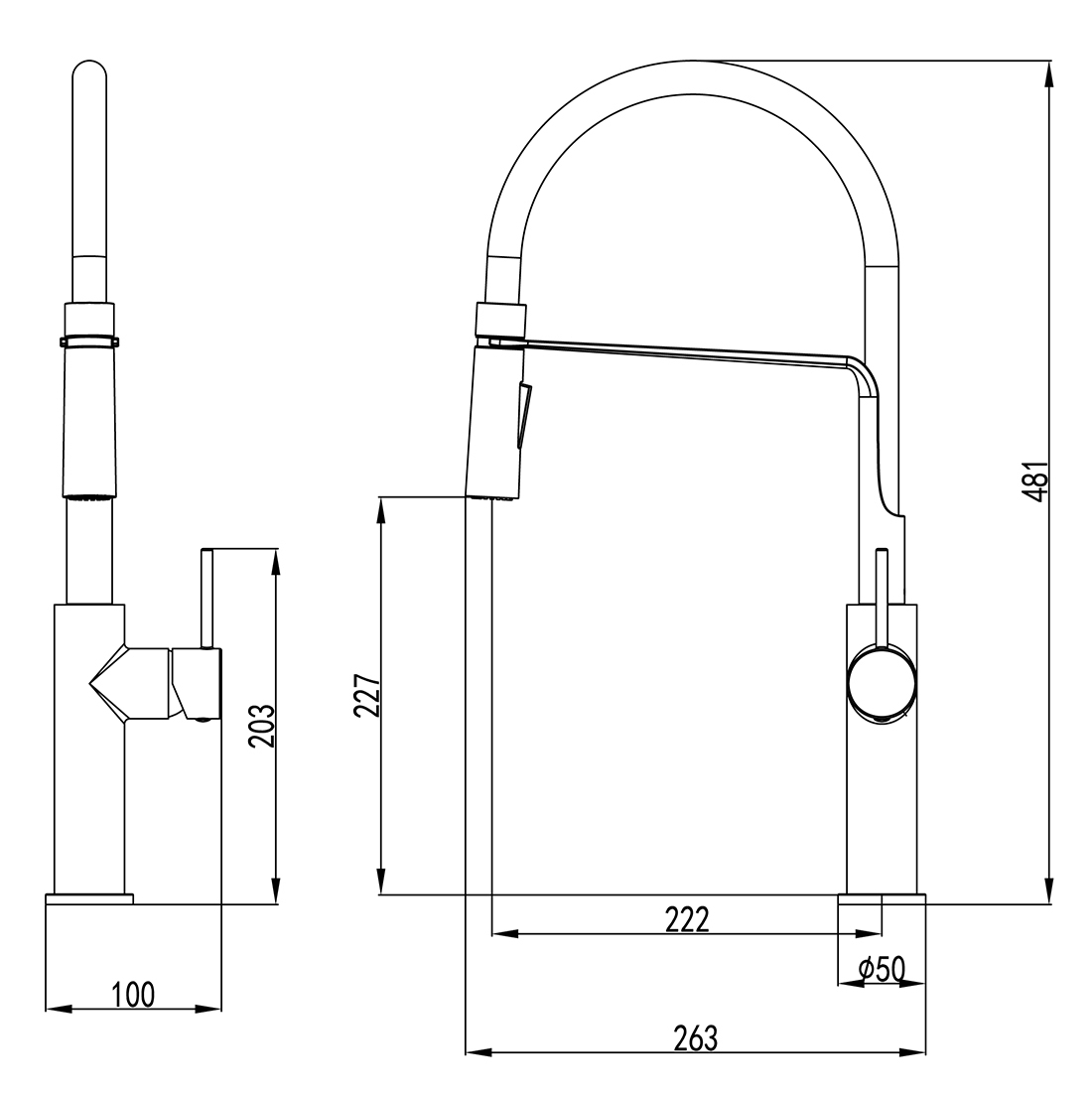 Ikon Hali Pull-Out Multi-Function Kitchen And Laundry Sink Mixer Brushed Nickel