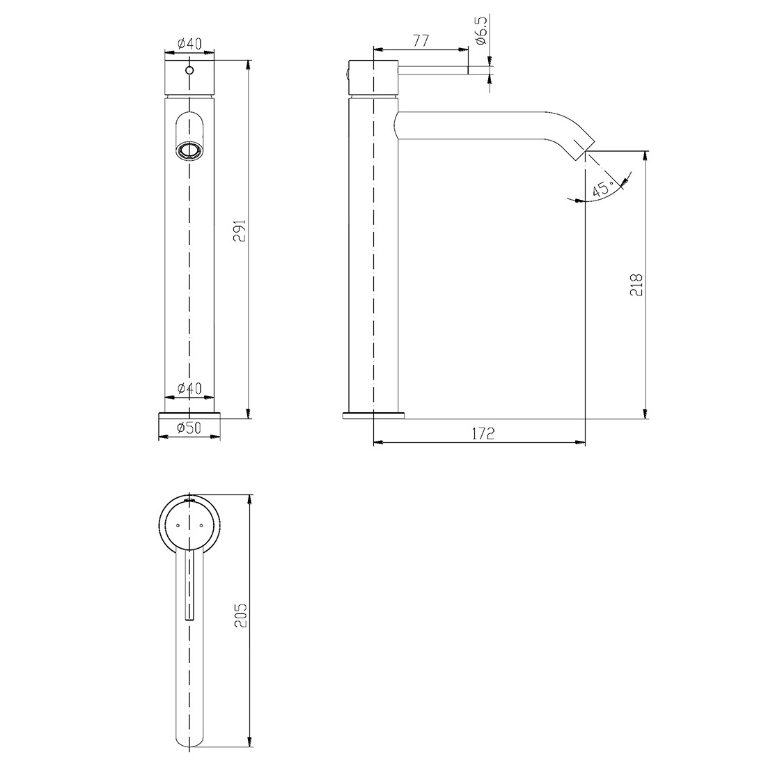 Ikon Hali High Rise Basin Mixer Gun Metal