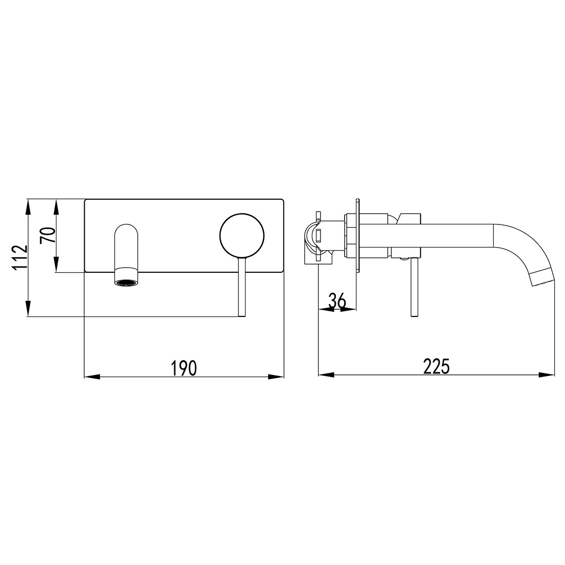 Ikon Hali Wall Mixer With Spout Gun Metal