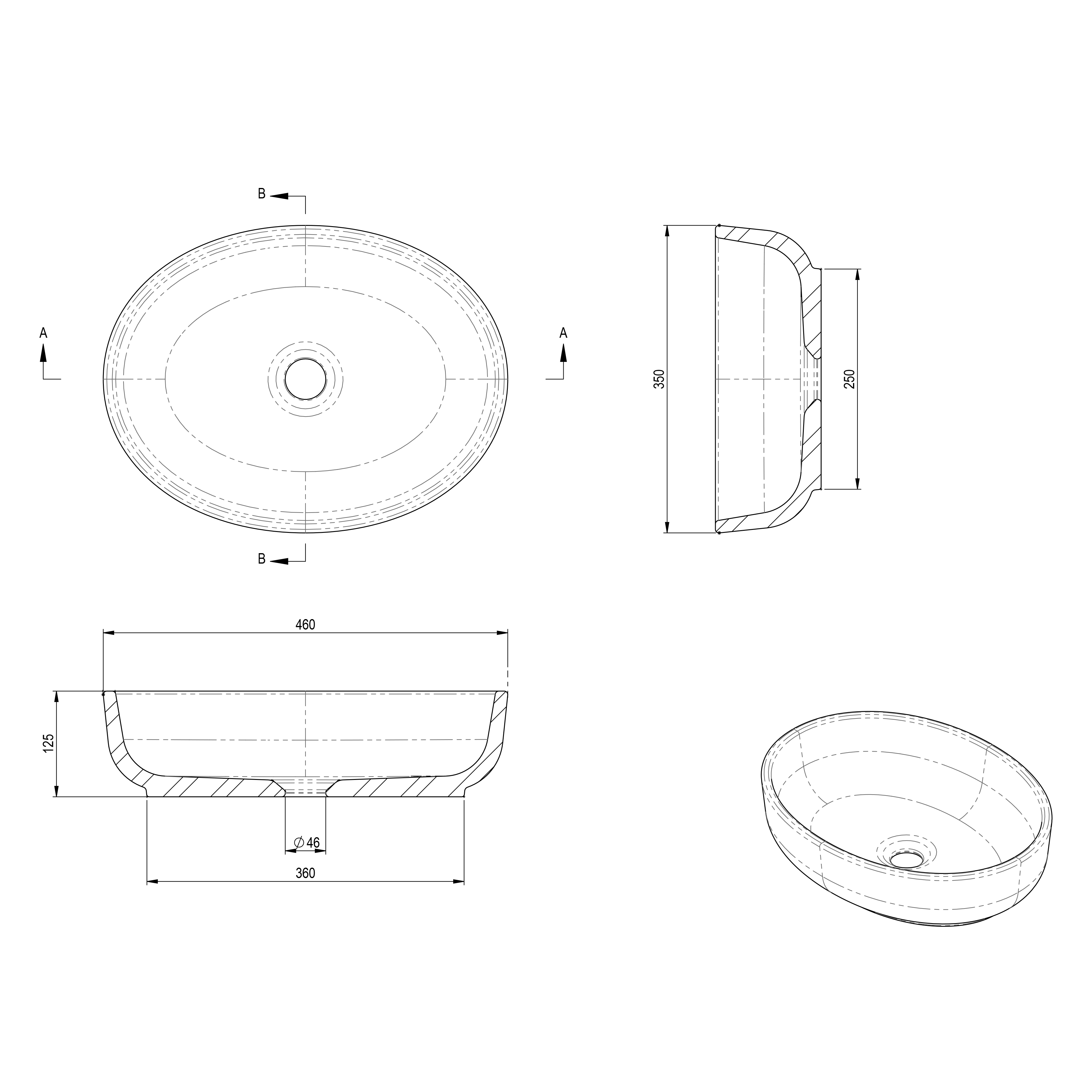 Spring Hill Designs Helia Petite Oval Above Counter Concrete Basin Ivory