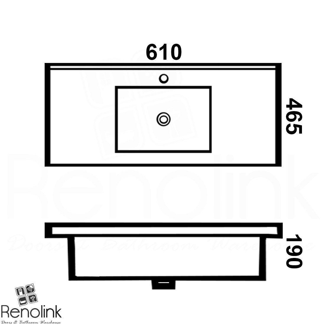 Ivana 600mm PVC Water Proof Wall Hung Bathroom Vanity Ceramic Basin