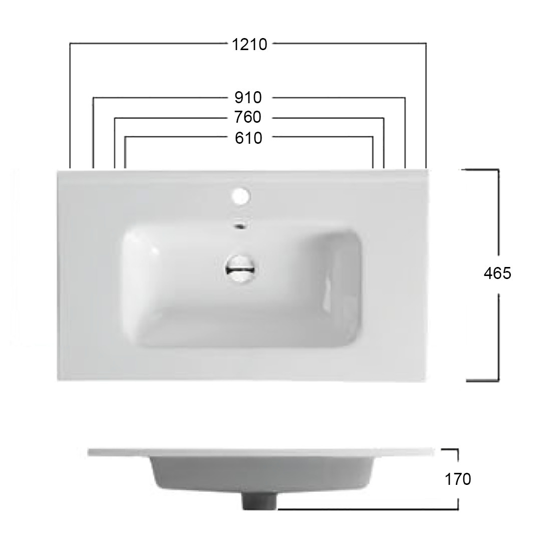 Ivana 600mm PVC Water Proof Wall Hung Bathroom Vanity Ceramic Basin