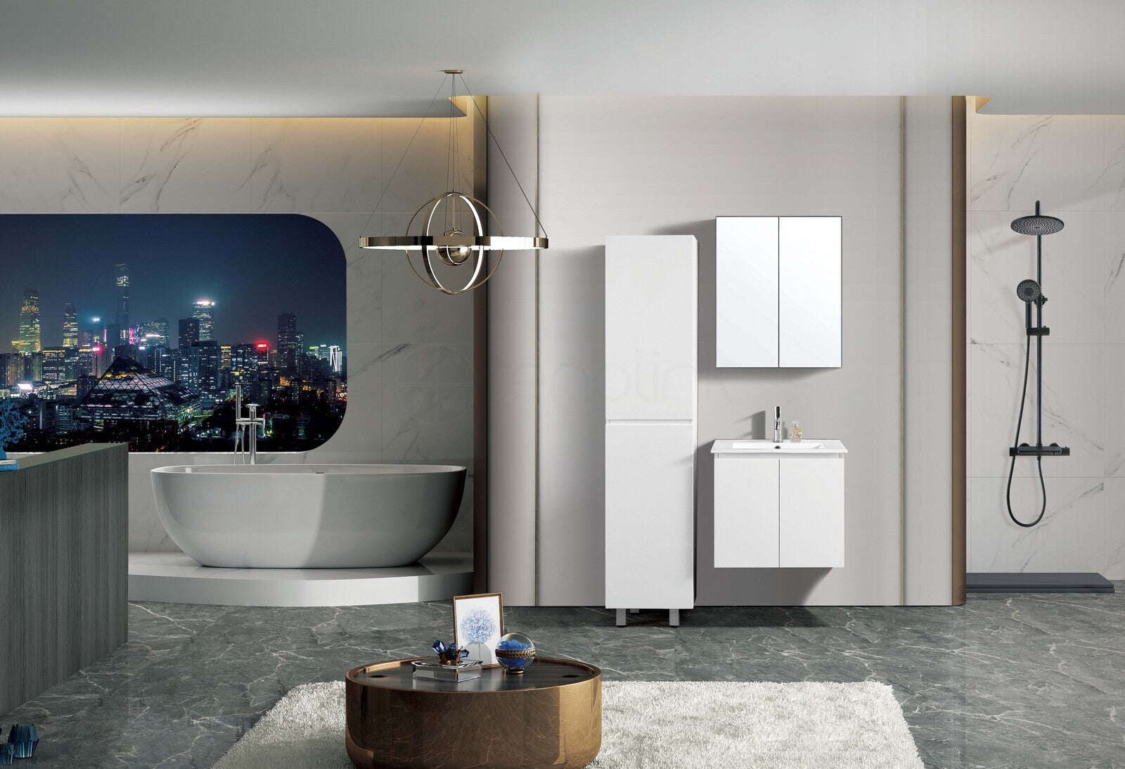 Ivana 600mm PVC Water Proof Wall Hung Bathroom Vanity Cabinet