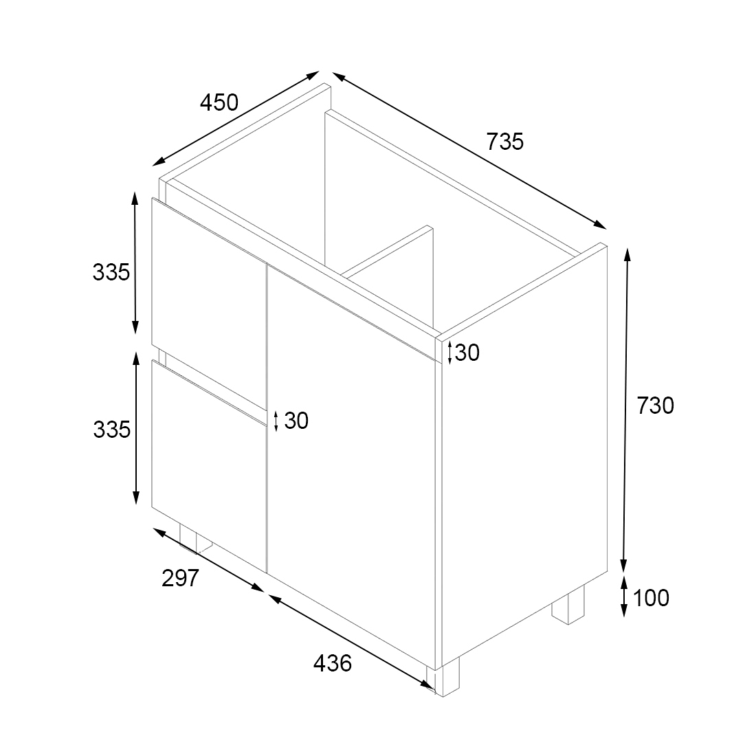 IVANA PVC 750 L Cabinet