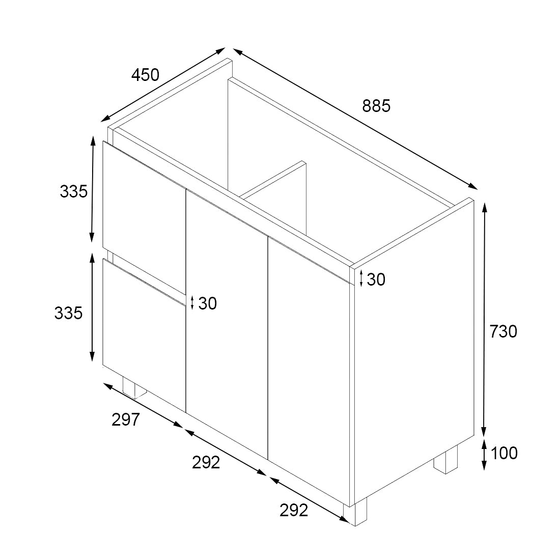 IVANA PVC 900 L Cabinet