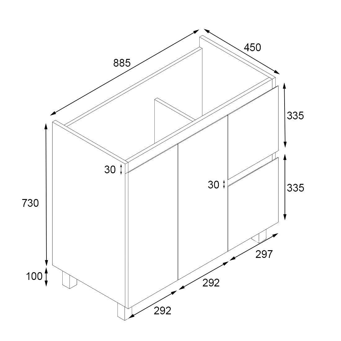 IVANA PVC 900 R Cabinet