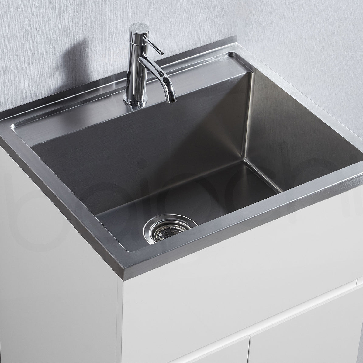 Baiachi 27L PVC Water Proof Laundry Cabinet Stainless Steel Handmade Sink 550*350*870mm