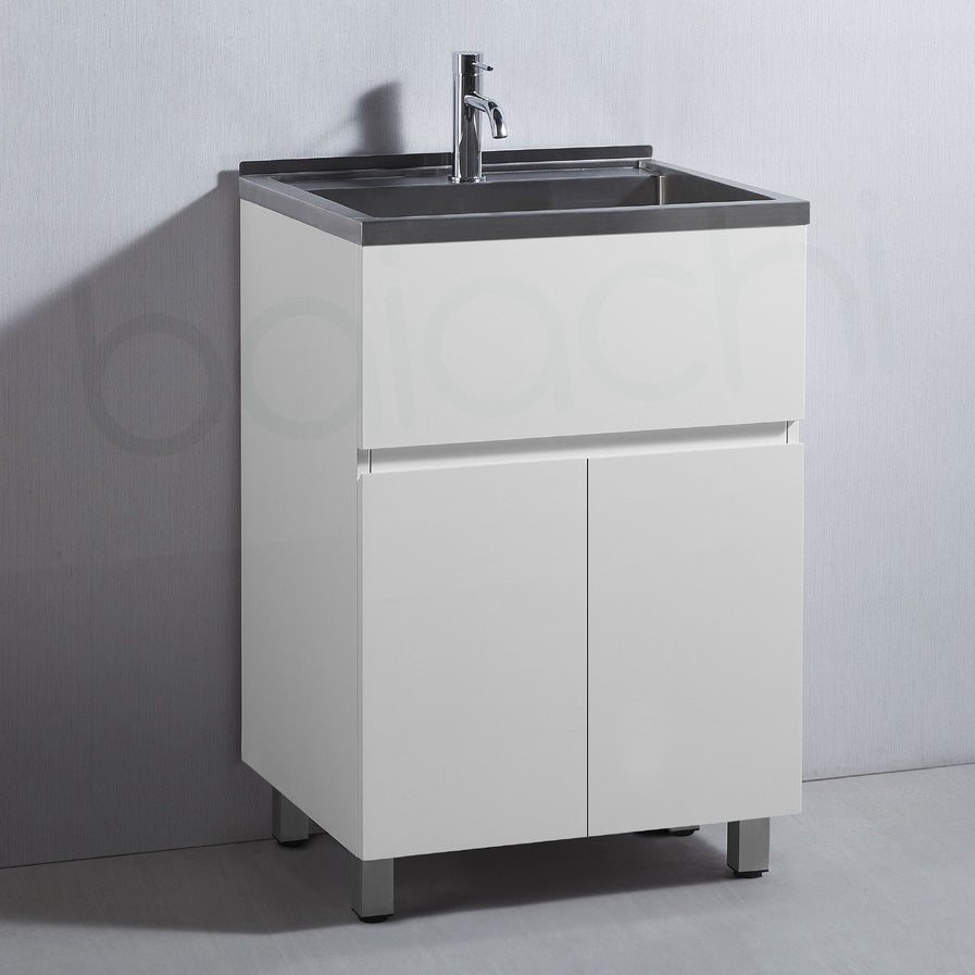 Baiachi 39L PVC Water Proof Laundry Cabinet Stainless Steel Handmade Sink 550*450*870mm