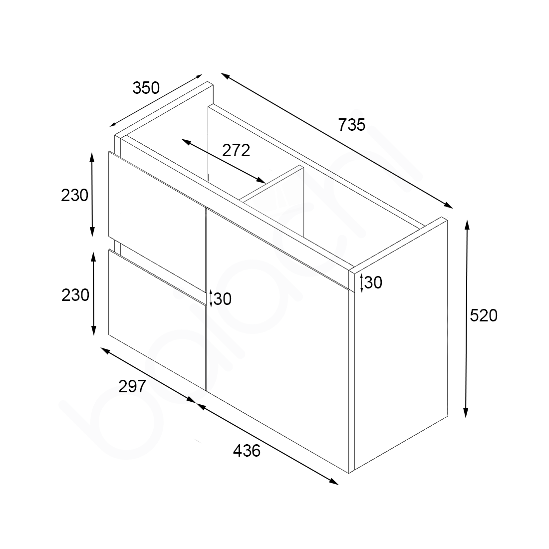 Lucena PVC 750L WH Cabinet