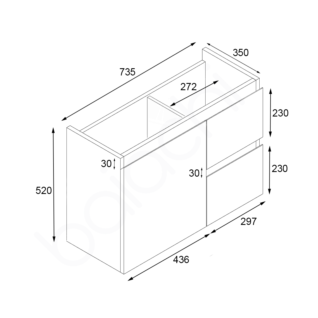 Lucena PVC 750R WH Cabinet