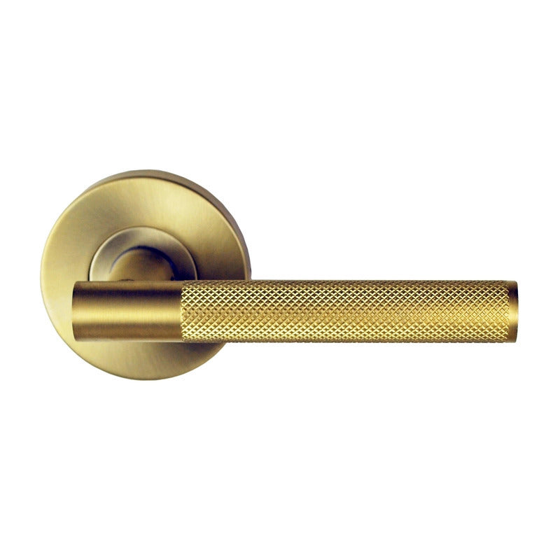 Mediterranean Domici Knurled Passage Set Satin Brass