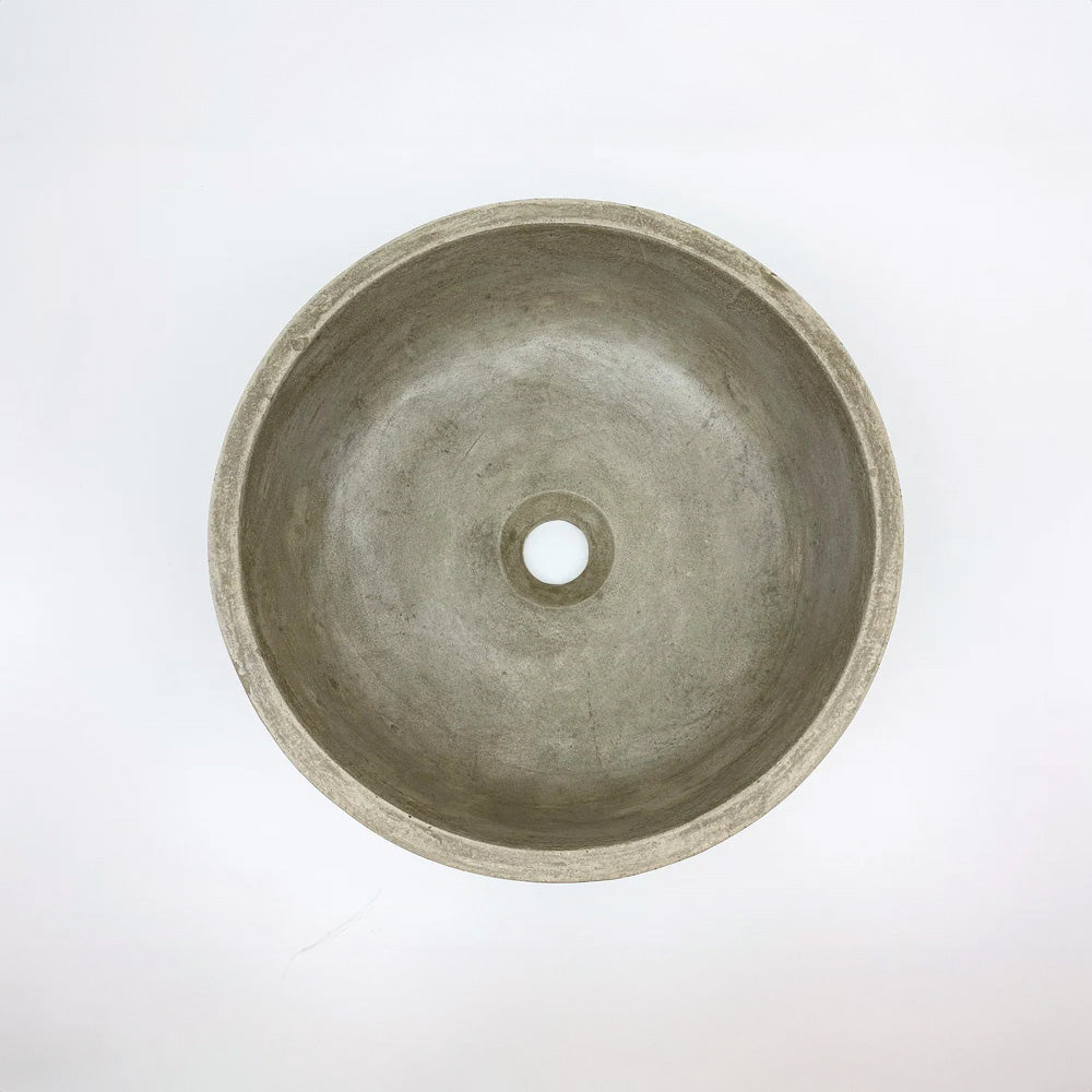 Spring Hill Designs Elios Circular Above Counter Concrete Basin Natural Cement