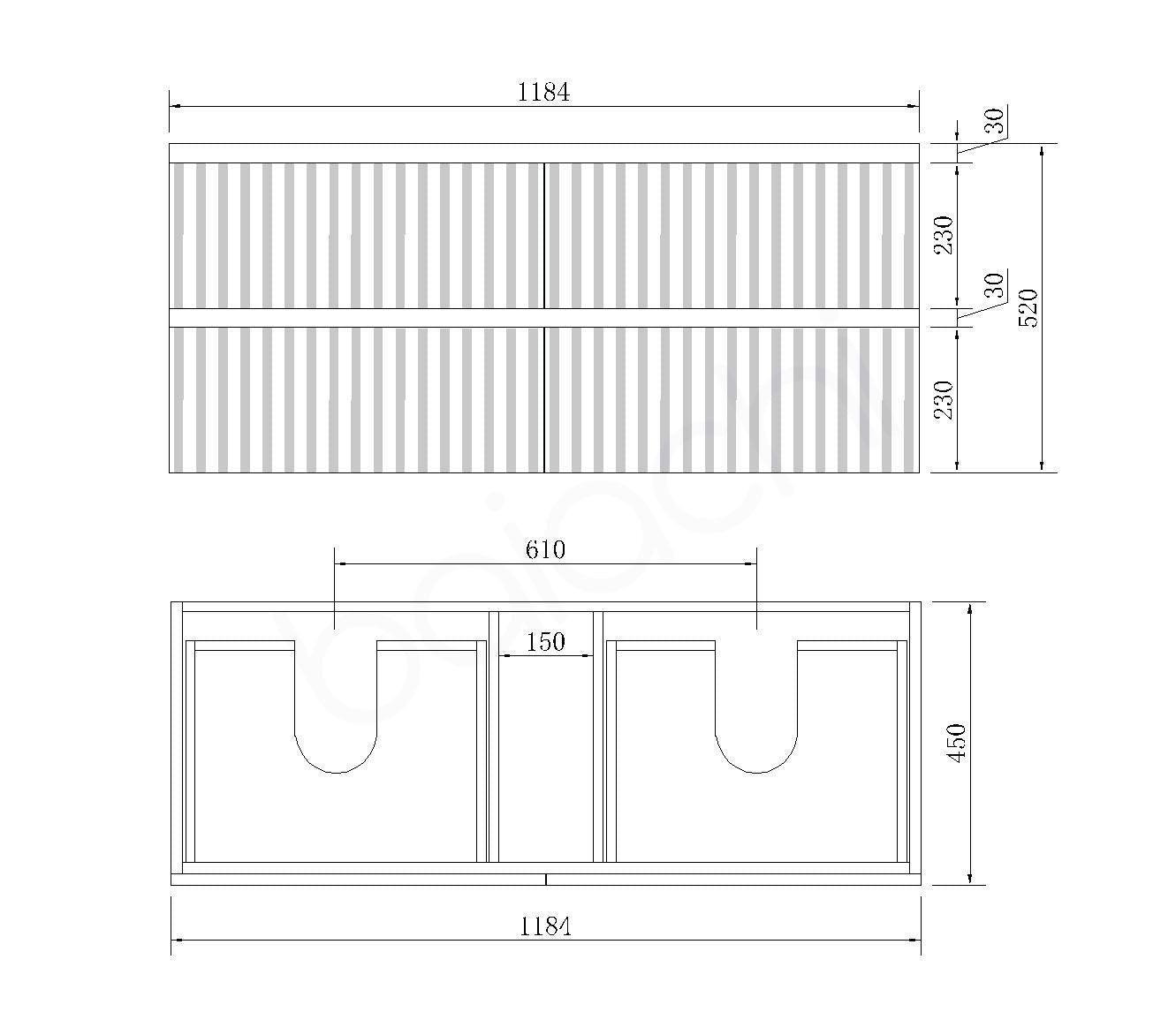 Oslo 1200mm PVC Wall Hung Bathroom Vanity Cabinet