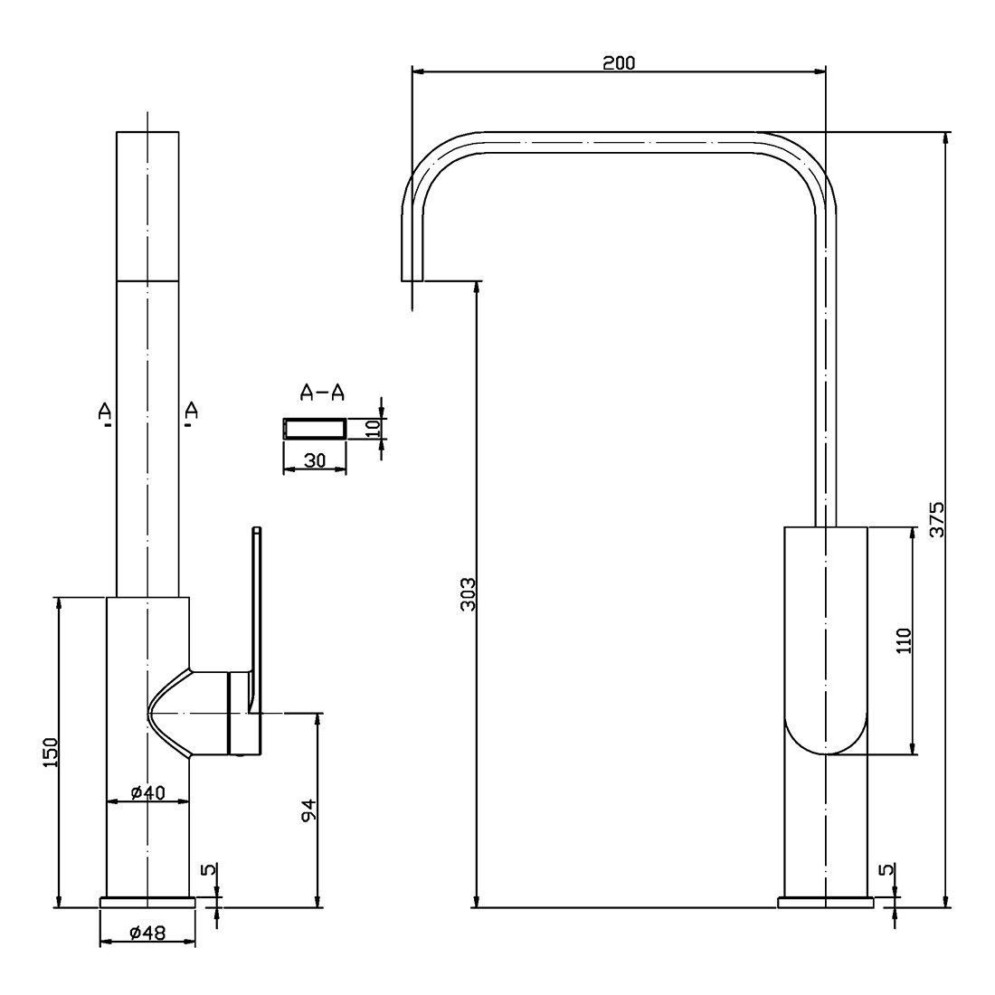 Ruki Kitchen And Laundry Sink Mixer Gun Metal