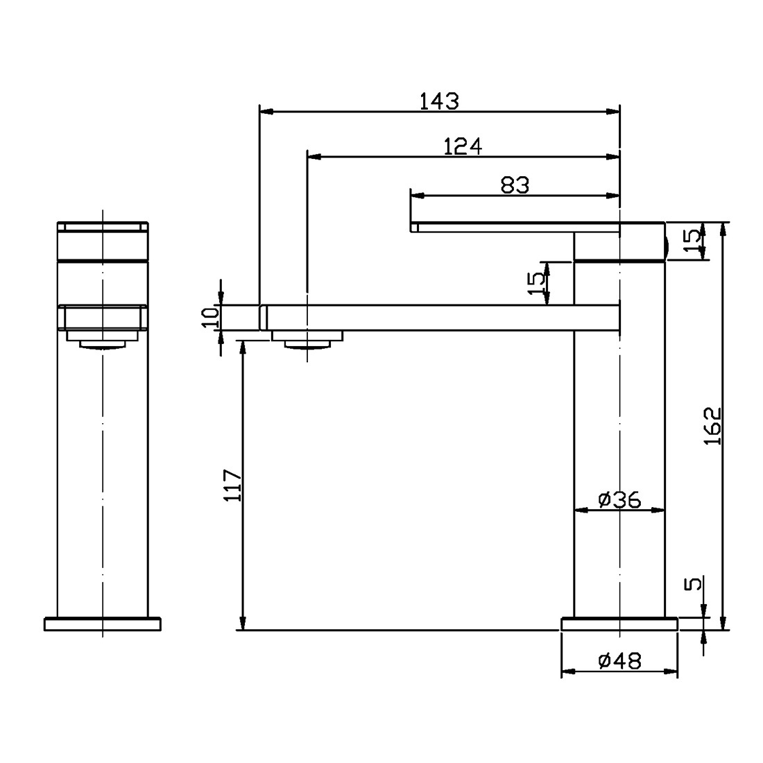 Ruki Basin Mixer Gun Metal