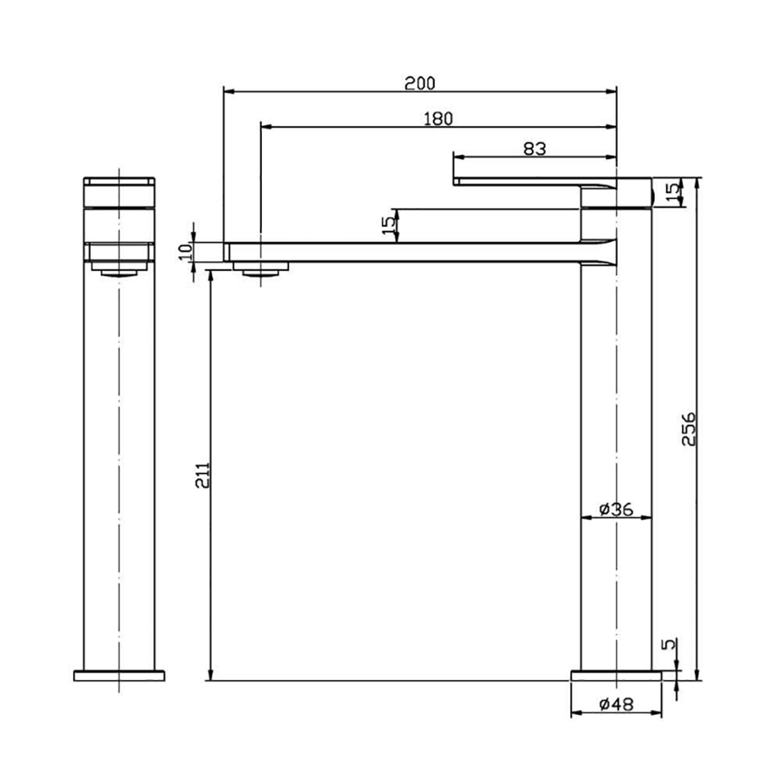 Ruki High Rise Basin Mixer Brushed Nickel