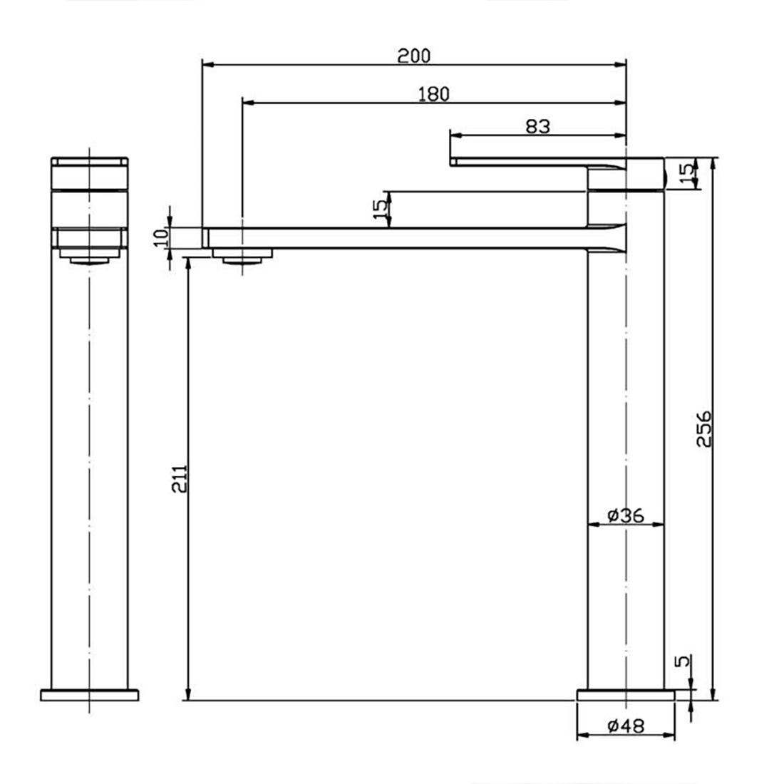 Ruki High Rise Basin Mixer Gun Metal