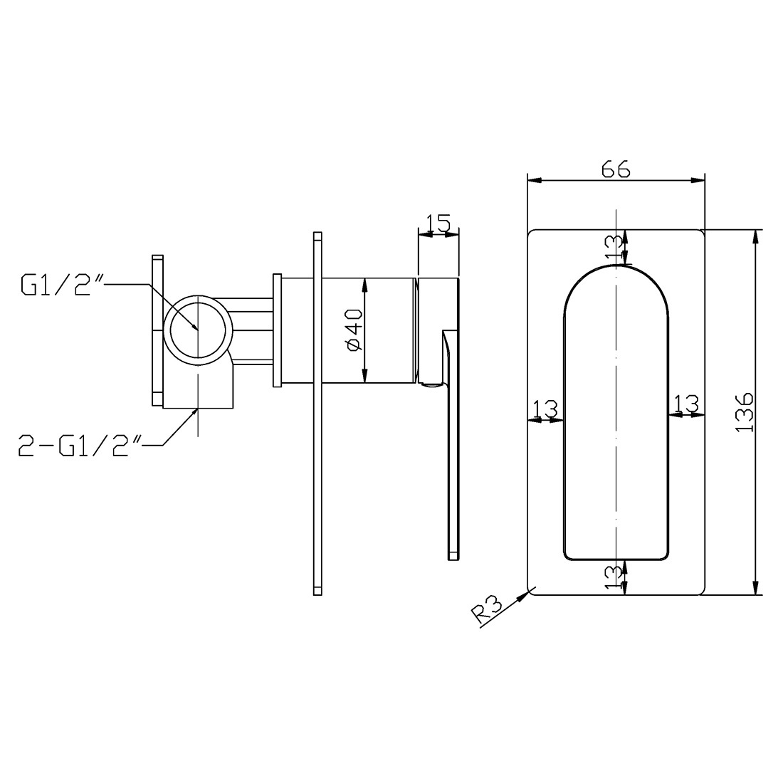 Ruki Wall Mixer Brushed Nickel