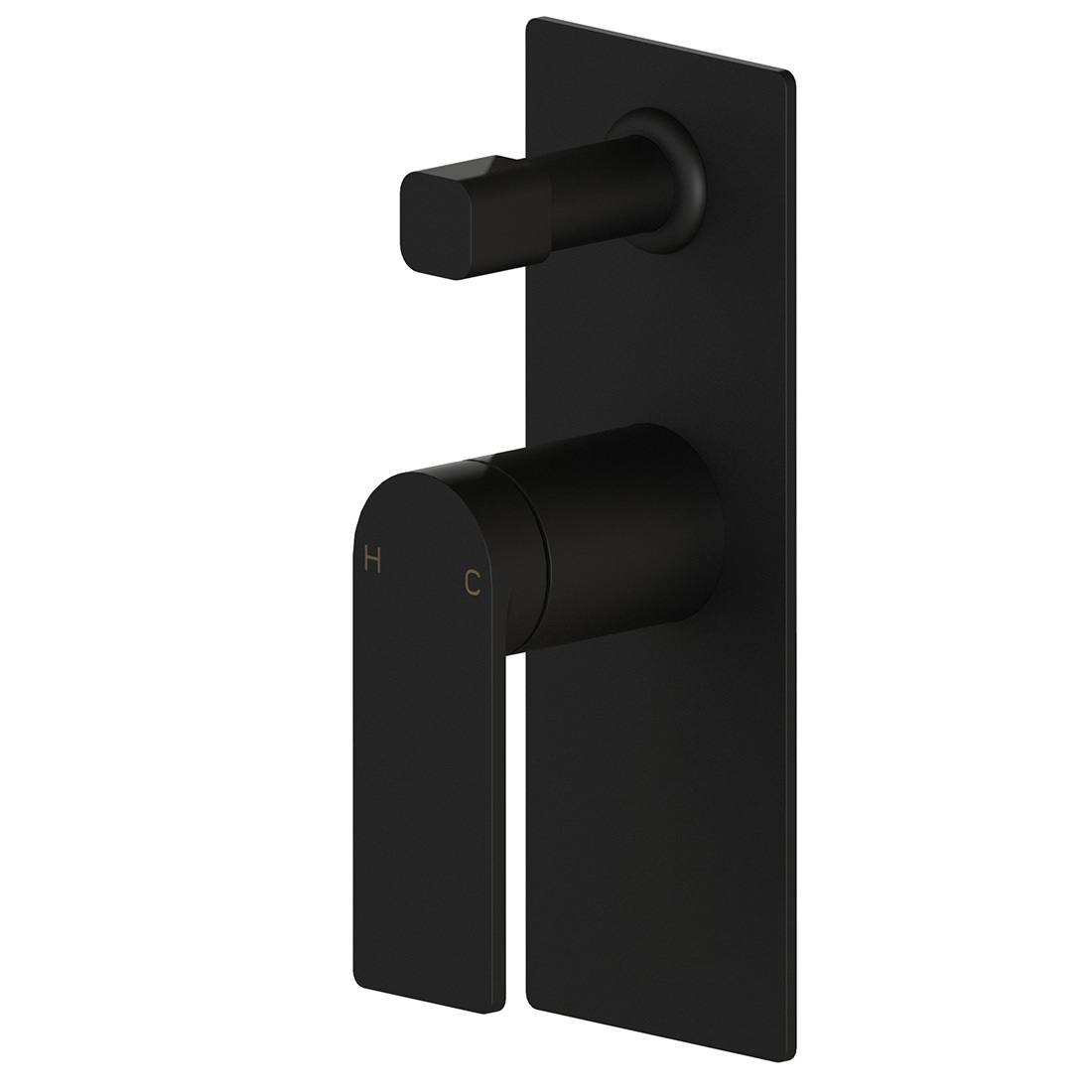 Ruki Wall Mixer With Diverter Matte Black