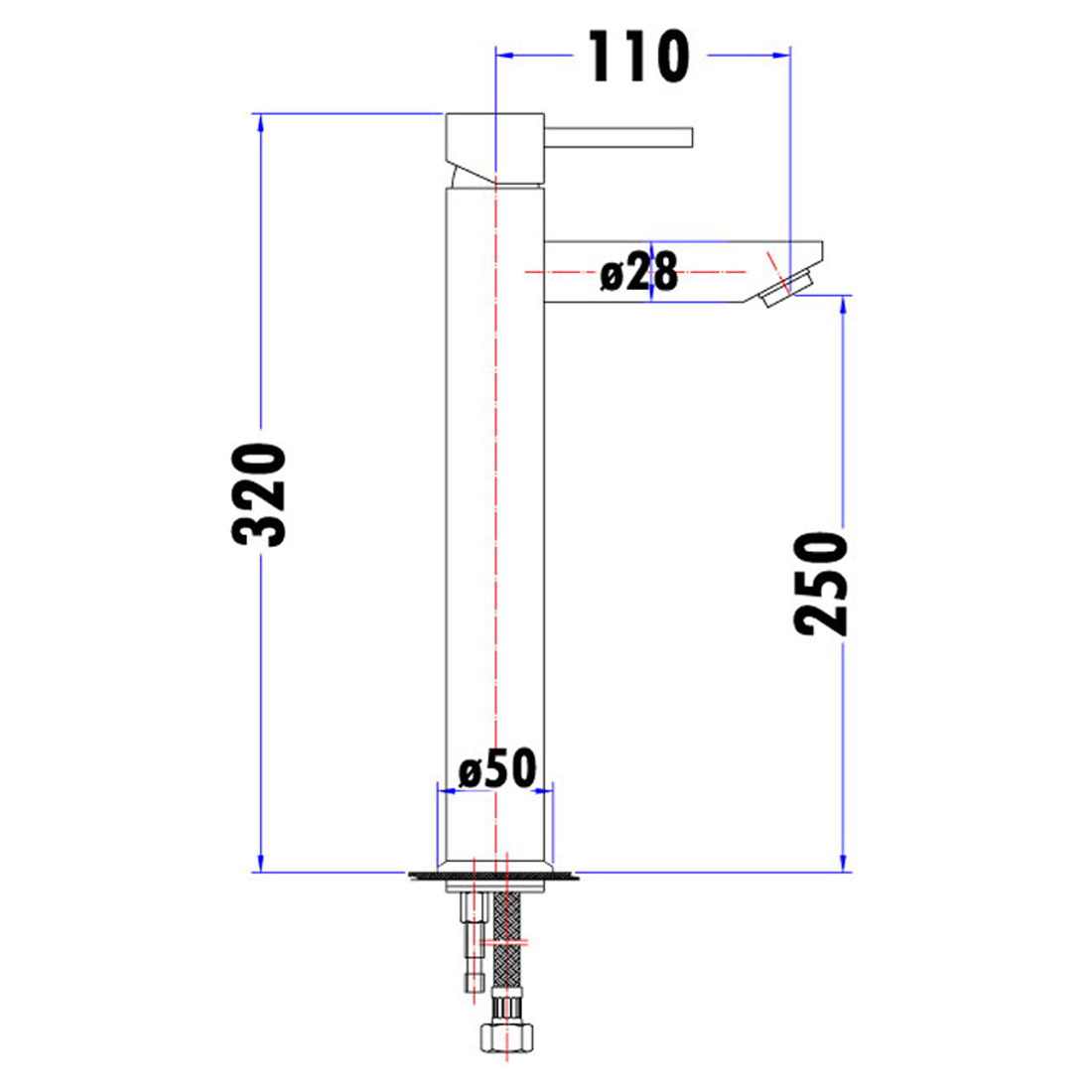 Otus High Rise Basin Mixer Chrome