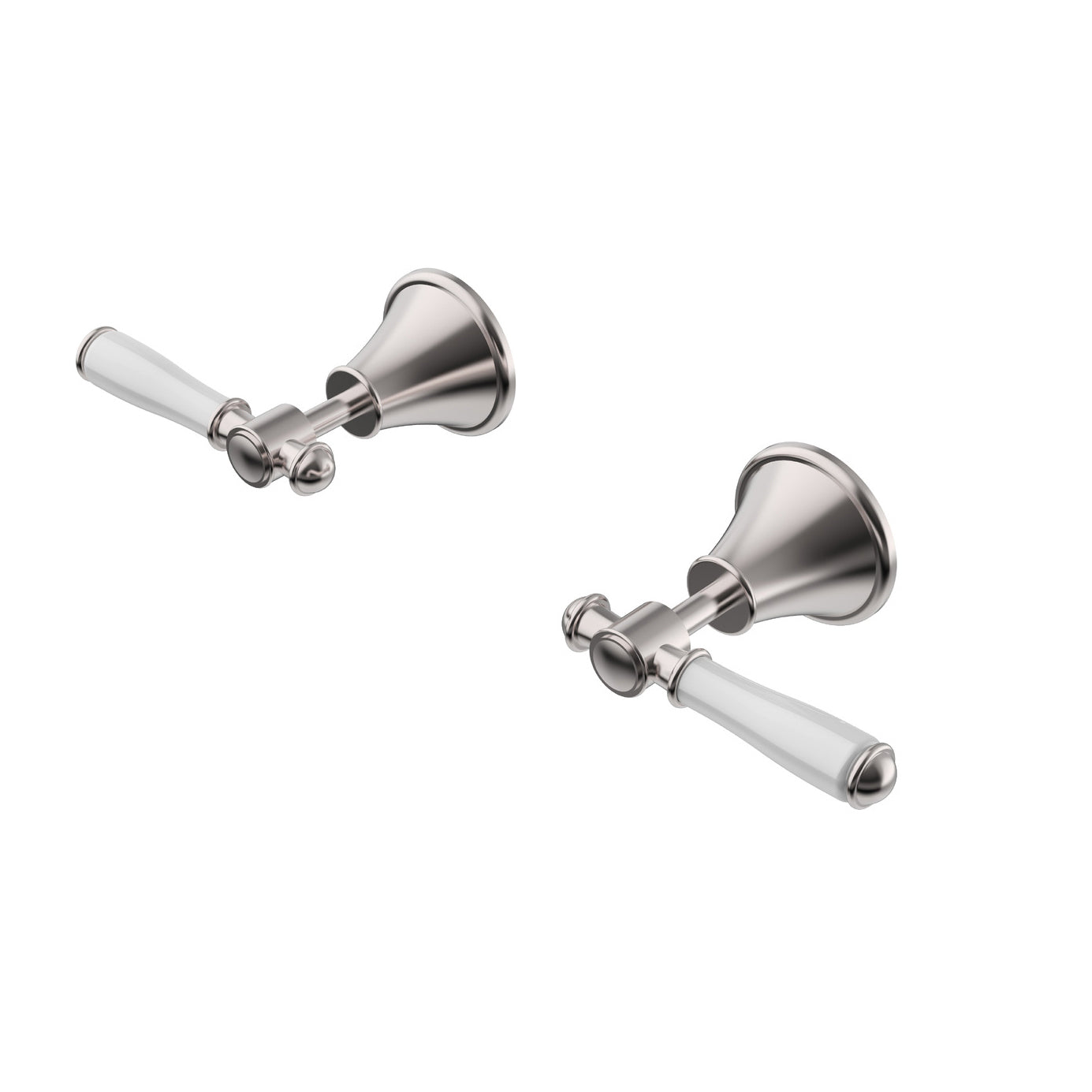 Ikon Clasico Wall Top Assemblies Ceramic Handle Brushed Nickel