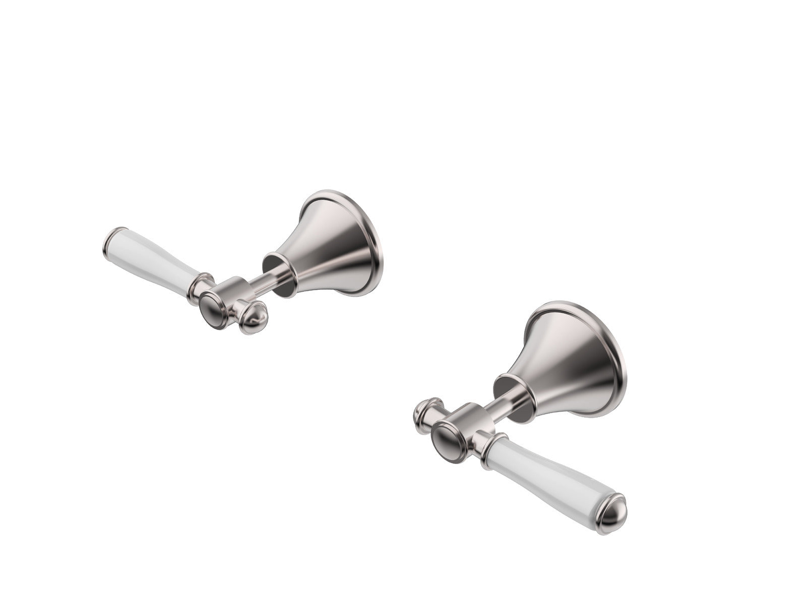 Ikon Clasico Wall Top Assemblies Ceramic Handle Brushed Nickel