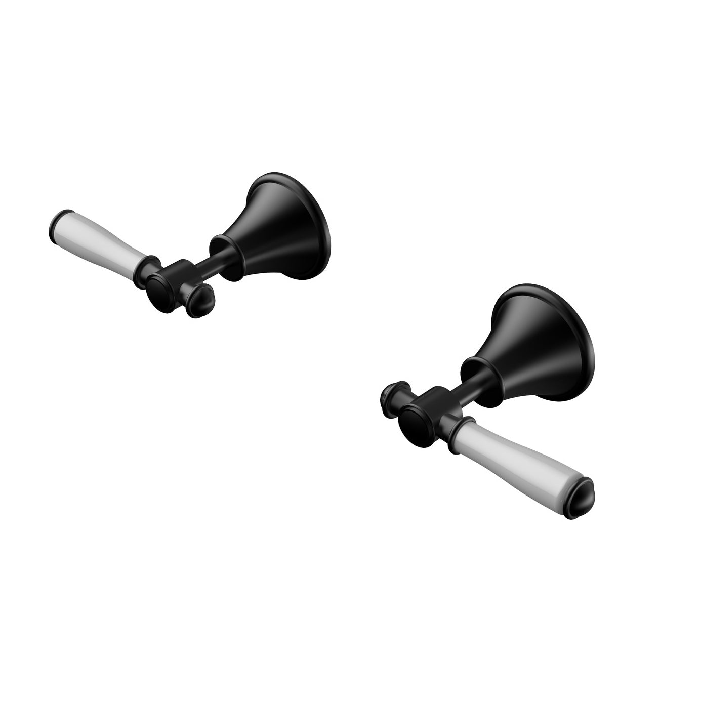 Ikon Clasico Wall Top Assemblies Ceramic Handle Matte Black