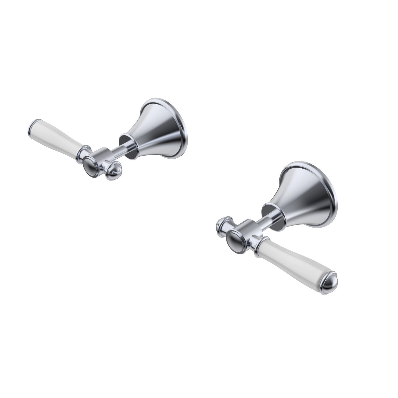 Ikon Clasico Wall Top Assemblies Ceramic Handle Chrome