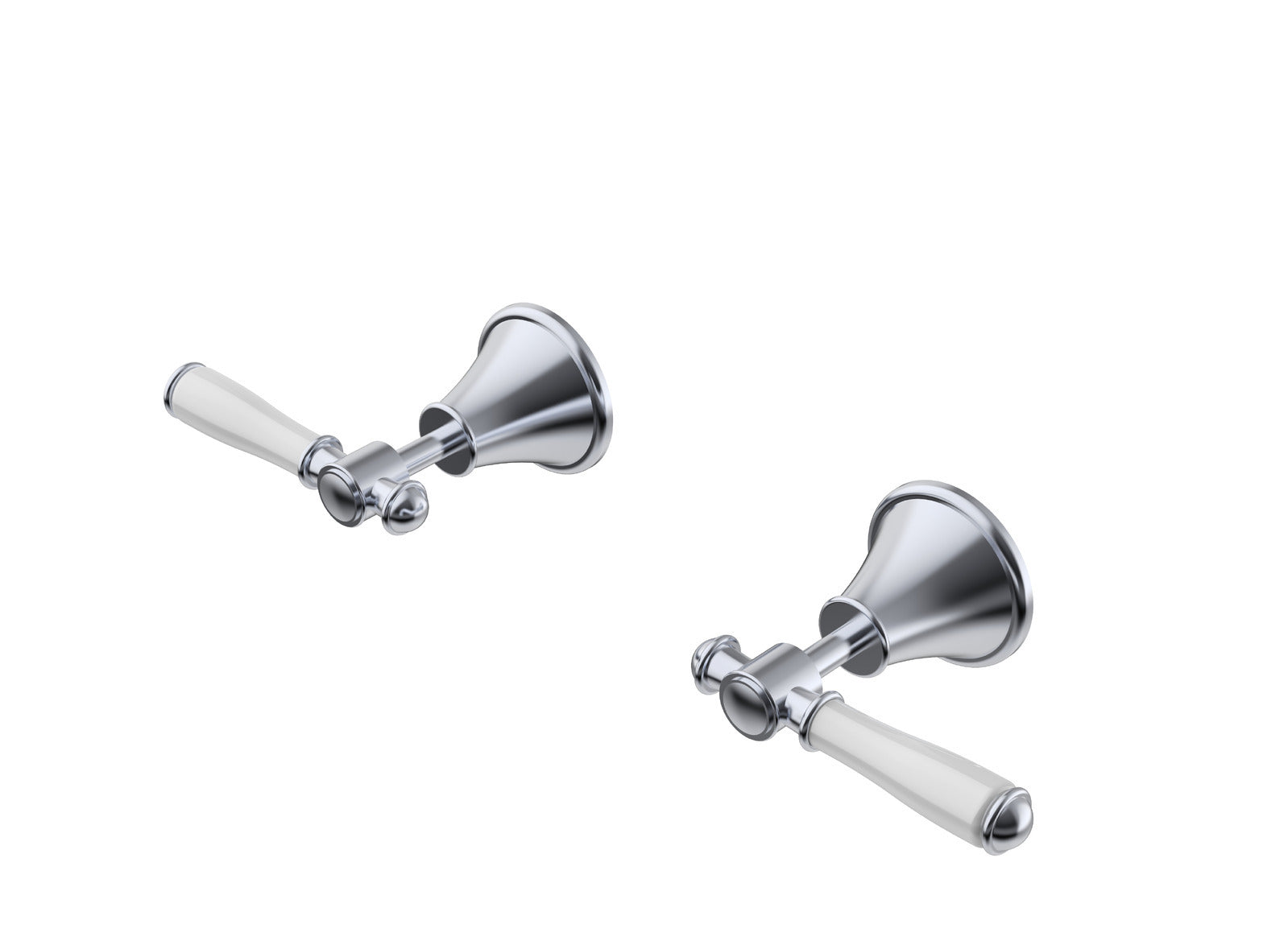 Ikon Clasico Wall Top Assemblies Ceramic Handle Chrome