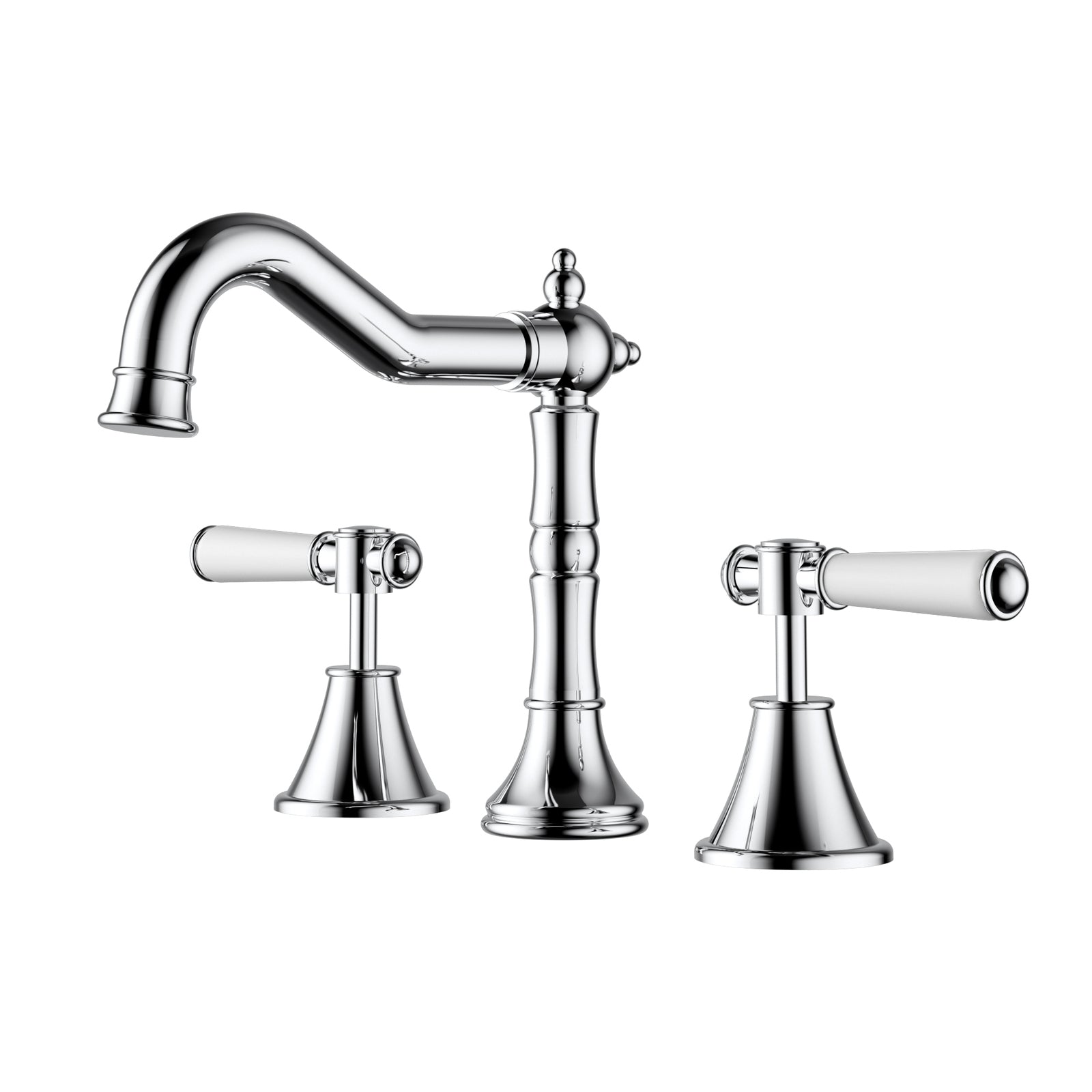 Ikon Clasico Basin Set Ceramic Handle Chrome